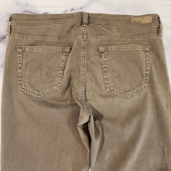 AG 31R x30 The Edie Mid-Rise Skinny Straight Ankle Jeans Pants Pale Olive Green - Picture 4 of 14
